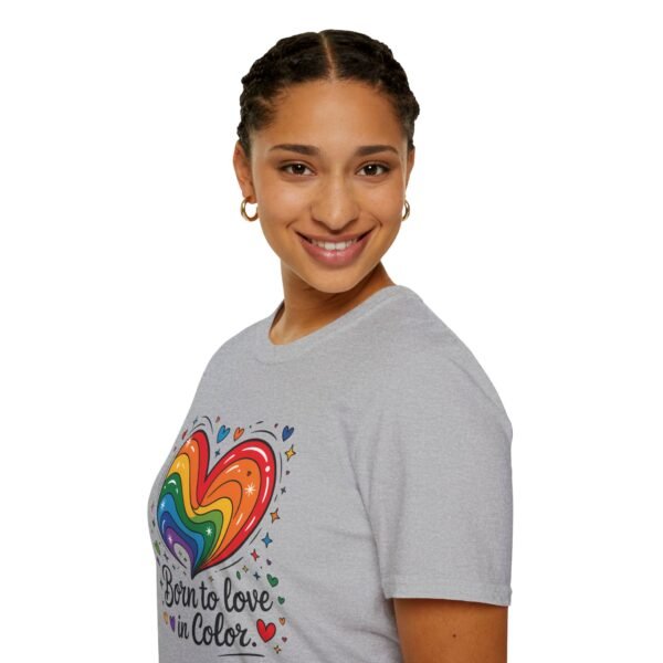 Colorful Heart Graphic T-Shirt, LGBTQ Pride Apparel, Born to Love in Color Tee, Unisex Casual Wear, Gift for Friends - Image 22
