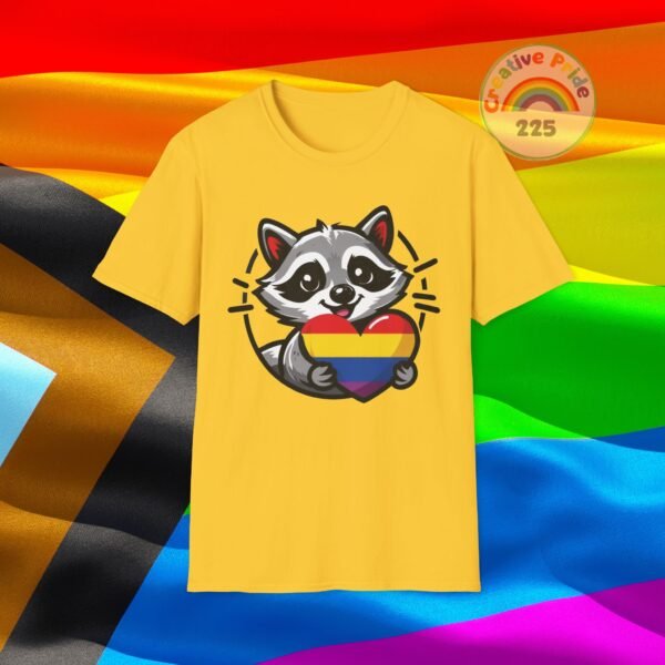 Rainbow Raccoon Pride T-Shirt, LGBTQ+ Apparel, Unisex T-Shirt, Soft Cotton Tee, Gift for Pride Month, Fun LGBTQ Gift - Image 8
