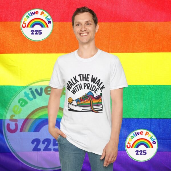 Pride T-Shirt, Unisex Graphic Tee, LGBTQ+ Apparel, Walk the Walk with Pride, Gay Pride Month Gift, Festival Wear, Colorful T-Shirt - Image 3