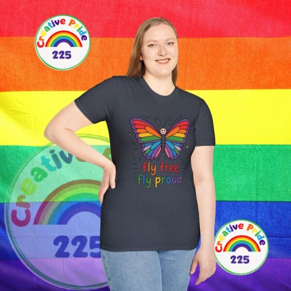 Rainbow Butterfly Pride T-Shirt, LGBTQ+ Gift, Fly Free Fly Proud Tee, Summer Pride Apparel, Unisex Festival Shirt - Image 17