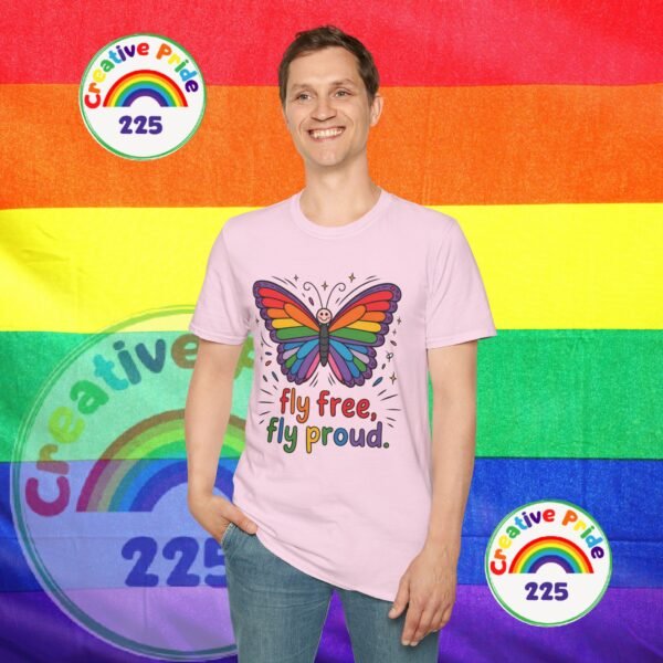 Rainbow Butterfly Pride T-Shirt, LGBTQ+ Gift, Fly Free Fly Proud Tee, Summer Pride Apparel, Unisex Festival Shirt - Image 23