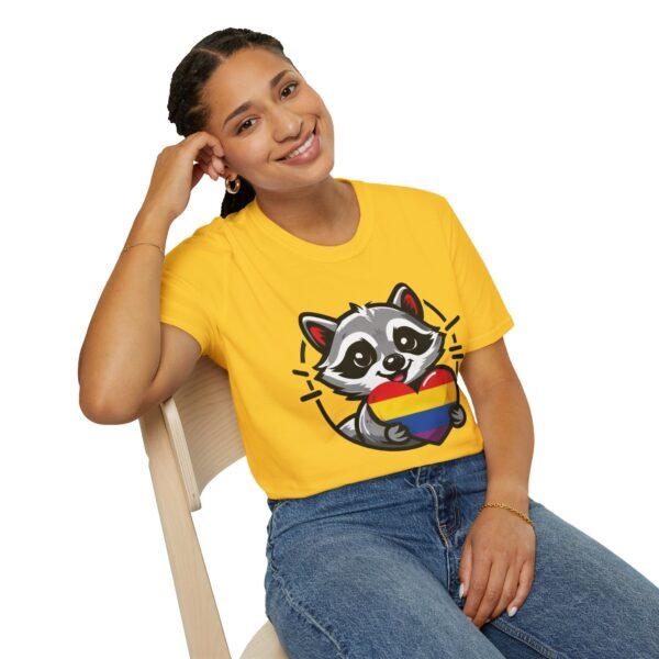 Rainbow Raccoon Pride T-Shirt, LGBTQ+ Apparel, Unisex T-Shirt, Soft Cotton Tee, Gift for Pride Month, Fun LGBTQ Gift - Image 10