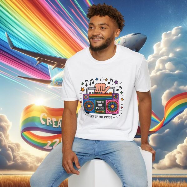 Pride Celebration T-Shirt, LGBTQ+ Apparel, Turn Up The Pride Shirt, Unisex Graphic Tee, Festival Wear, Rainbow Pride Clothing - Image 8