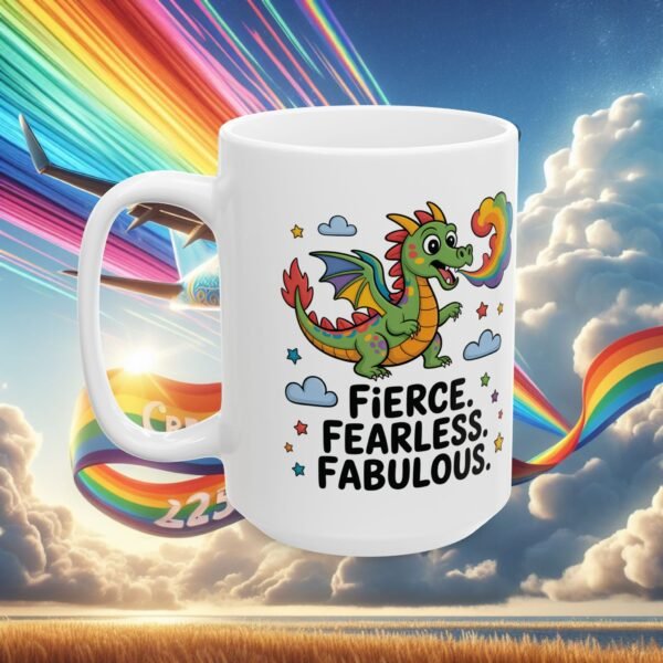 Fierce & Fabulous Ceramic Mug - Rainbow Dragon Design, Inspirational Gift, Coffee or Tea Mug, Fun Personality, Unique Drinkware - Image 8