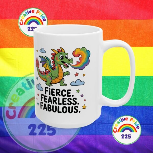 Fierce & Fabulous Ceramic Mug - Rainbow Dragon Design, Inspirational Gift, Coffee or Tea Mug, Fun Personality, Unique Drinkware - Image 9