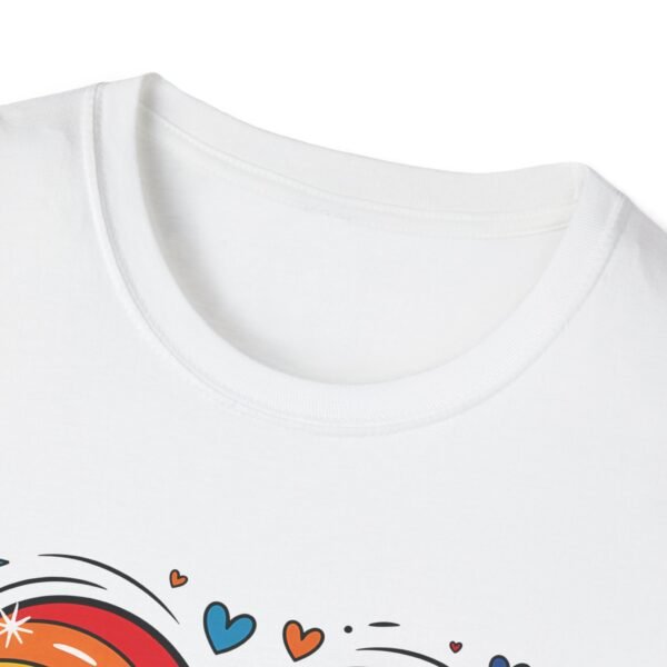 Colorful Heart Graphic T-Shirt, LGBTQ Pride Apparel, Born to Love in Color Tee, Unisex Casual Wear, Gift for Friends - Image 3