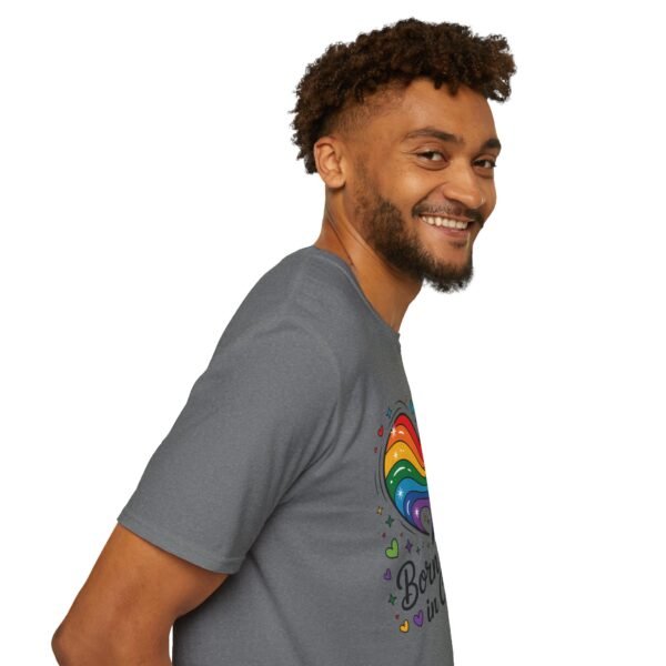 Colorful Heart Graphic T-Shirt, LGBTQ Pride Apparel, Born to Love in Color Tee, Unisex Casual Wear, Gift for Friends - Image 50