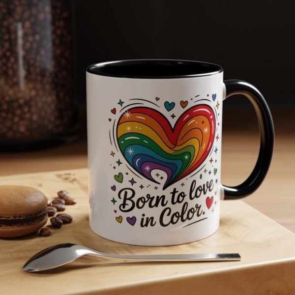 11 oz Coffee Mug LGBTQIA Pride Born to Love in Color - Image 5
