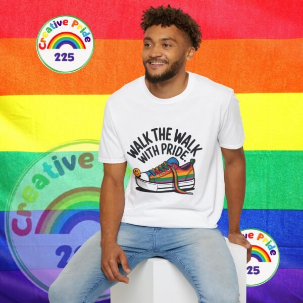Pride T-Shirt, Unisex Graphic Tee, LGBTQ+ Apparel, Walk the Walk with Pride, Gay Pride Month Gift, Festival Wear, Colorful T-Shirt - Image 5