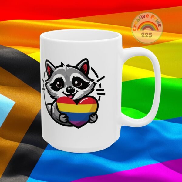 Adorable Raccoon Pride Mug - Cute Animal Coffee Cup for LGBTQ+ Celebration, Gift for Friends, Colorful Ceramic Drinkware - Image 13