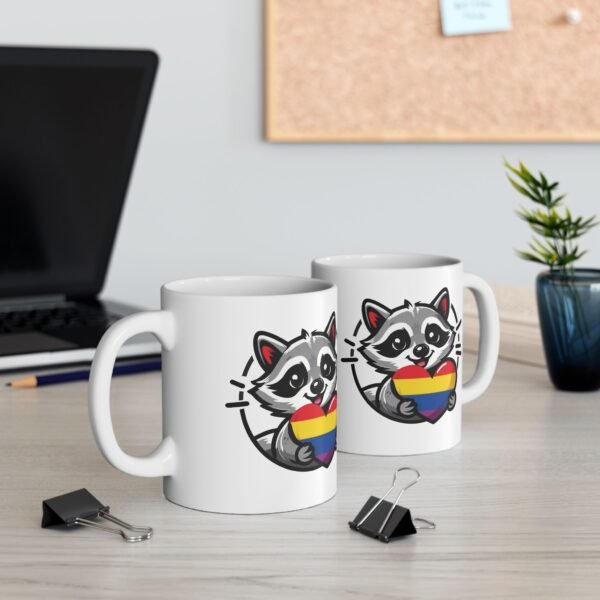 Adorable Raccoon Pride Mug - Cute Animal Coffee Cup for LGBTQ+ Celebration, Gift for Friends, Colorful Ceramic Drinkware - Image 7