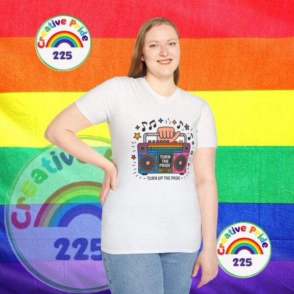 Pride Celebration T-Shirt, LGBTQ+ Apparel, Turn Up The Pride Shirt, Unisex Graphic Tee, Festival Wear, Rainbow Pride Clothing - Image 5