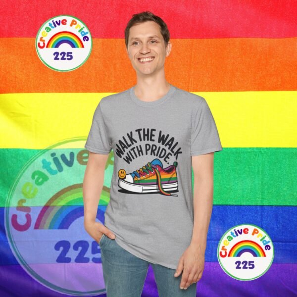Pride T-Shirt, Unisex Graphic Tee, LGBTQ+ Apparel, Walk the Walk with Pride, Gay Pride Month Gift, Festival Wear, Colorful T-Shirt - Image 9