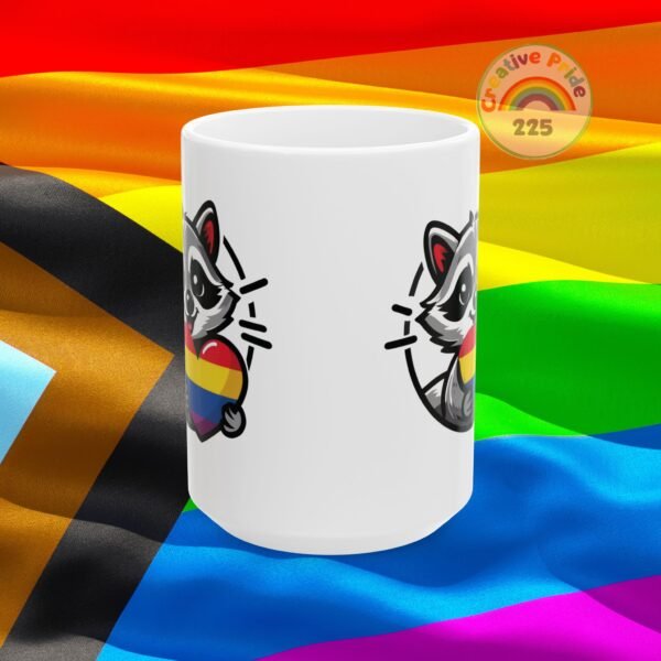 Adorable Raccoon Pride Mug - Cute Animal Coffee Cup for LGBTQ+ Celebration, Gift for Friends, Colorful Ceramic Drinkware - Image 10