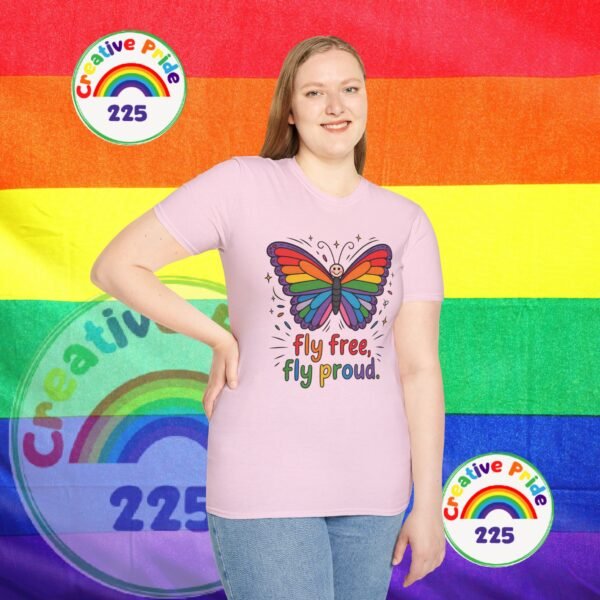 Rainbow Butterfly Pride T-Shirt, LGBTQ+ Gift, Fly Free Fly Proud Tee, Summer Pride Apparel, Unisex Festival Shirt - Image 21