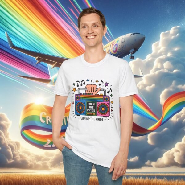 Pride Celebration T-Shirt, LGBTQ+ Apparel, Turn Up The Pride Shirt, Unisex Graphic Tee, Festival Wear, Rainbow Pride Clothing - Image 7