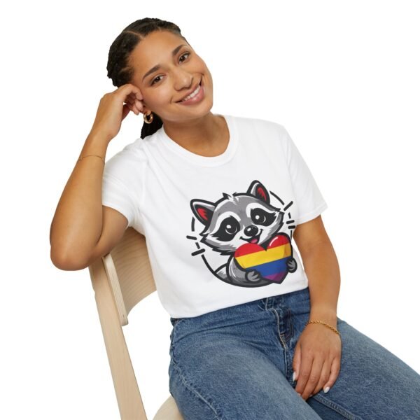 Rainbow Raccoon Pride T-Shirt, LGBTQ+ Apparel, Unisex T-Shirt, Soft Cotton Tee, Gift for Pride Month, Fun LGBTQ Gift - Image 6