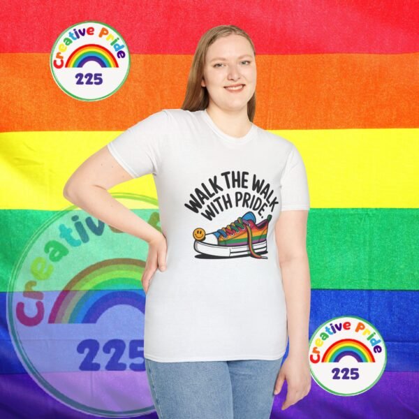 Pride T-Shirt, Unisex Graphic Tee, LGBTQ+ Apparel, Walk the Walk with Pride, Gay Pride Month Gift, Festival Wear, Colorful T-Shirt - Image 2