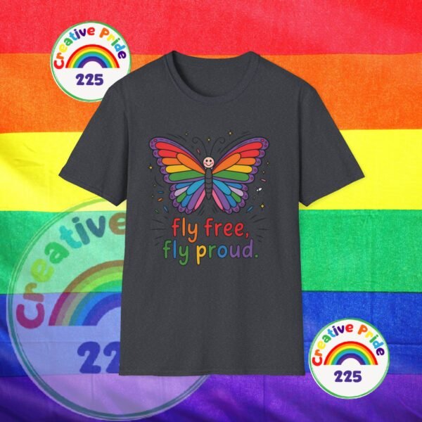 Rainbow Butterfly Pride T-Shirt, LGBTQ+ Gift, Fly Free Fly Proud Tee, Summer Pride Apparel, Unisex Festival Shirt - Image 12