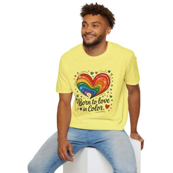 Colorful Heart Graphic T-Shirt, LGBTQ Pride Apparel, Born to Love in Color Tee, Unisex Casual Wear, Gift for Friends - Image 38