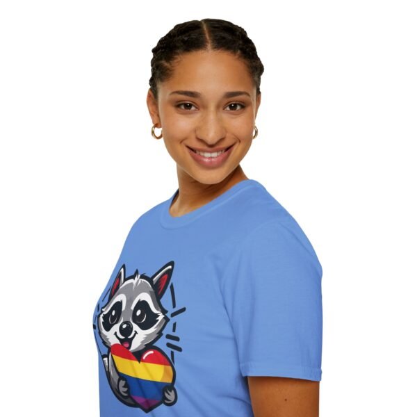 Rainbow Raccoon Pride T-Shirt, LGBTQ+ Apparel, Unisex T-Shirt, Soft Cotton Tee, Gift for Pride Month, Fun LGBTQ Gift - Image 24