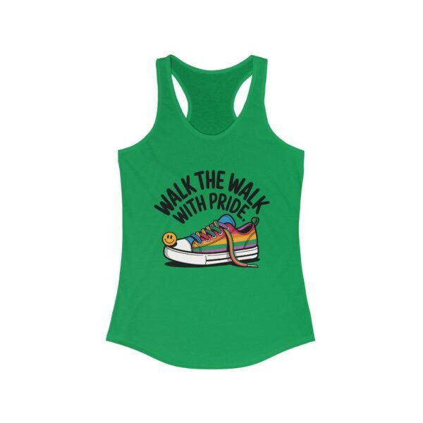 Women's Pride Themed Racerback Tank - 'Walk the Walk with Pride', LGBTQ+ Apparel, Summer Workout Top, Festival Wear, Gift for Her - Image 9
