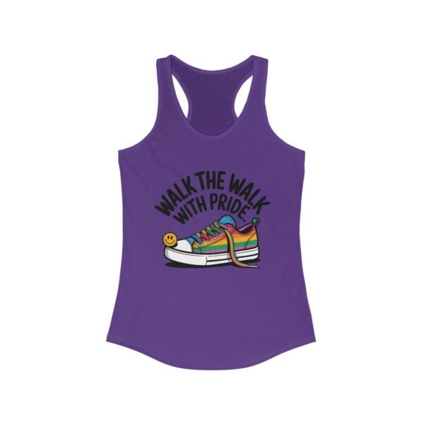 Women's Pride Themed Racerback Tank - 'Walk the Walk with Pride', LGBTQ+ Apparel, Summer Workout Top, Festival Wear, Gift for Her - Image 13