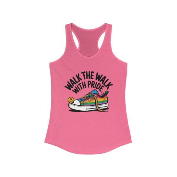 Women's Pride Themed Racerback Tank - 'Walk the Walk with Pride', LGBTQ+ Apparel, Summer Workout Top, Festival Wear, Gift for Her - Image 15