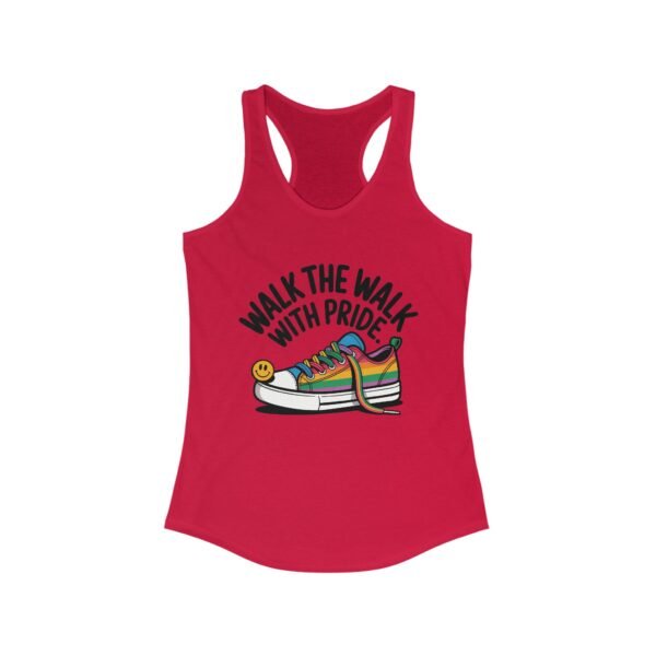 Women's Pride Themed Racerback Tank - 'Walk the Walk with Pride', LGBTQ+ Apparel, Summer Workout Top, Festival Wear, Gift for Her - Image 17