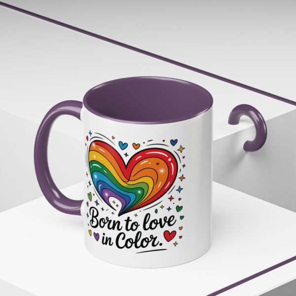 11 oz Coffee Mug LGBTQIA Pride Born to Love in Color - Image 42