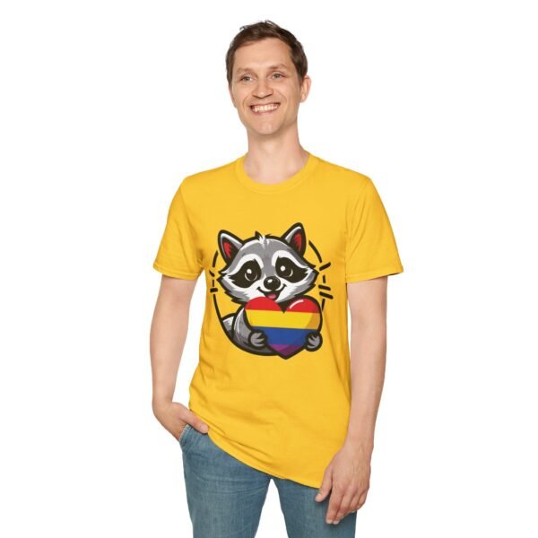 Rainbow Raccoon Pride T-Shirt, LGBTQ+ Apparel, Unisex T-Shirt, Soft Cotton Tee, Gift for Pride Month, Fun LGBTQ Gift - Image 11
