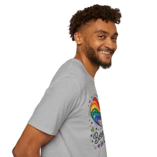 Colorful Heart Graphic T-Shirt, LGBTQ Pride Apparel, Born to Love in Color Tee, Unisex Casual Wear, Gift for Friends - Image 24