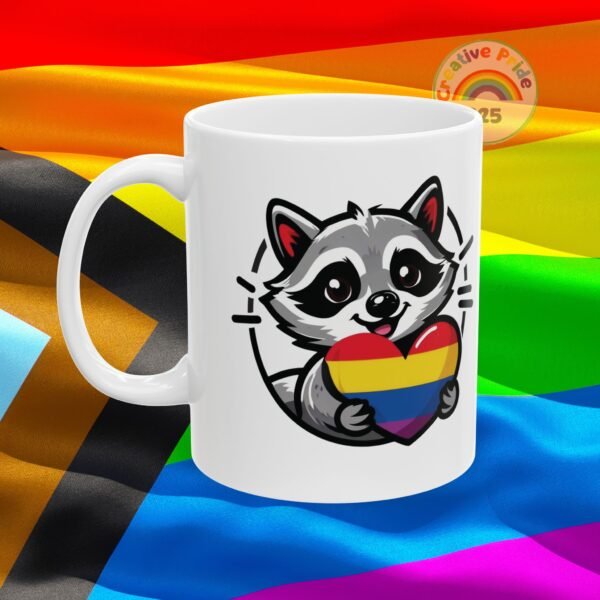 Adorable Raccoon Pride Mug - Cute Animal Coffee Cup for LGBTQ+ Celebration, Gift for Friends, Colorful Ceramic Drinkware - Image 4
