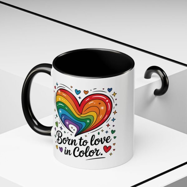 11 oz Coffee Mug LGBTQIA Pride Born to Love in Color - Image 6