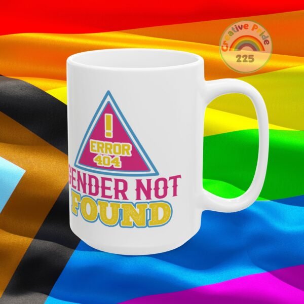 LGBTQ+ Statement Ceramic Mug - "Gender Not Found" Coffee Cup, Pride Gift, Rainbow Mug, Empowerment Drinkware, Supportive Home Decor - Image 10