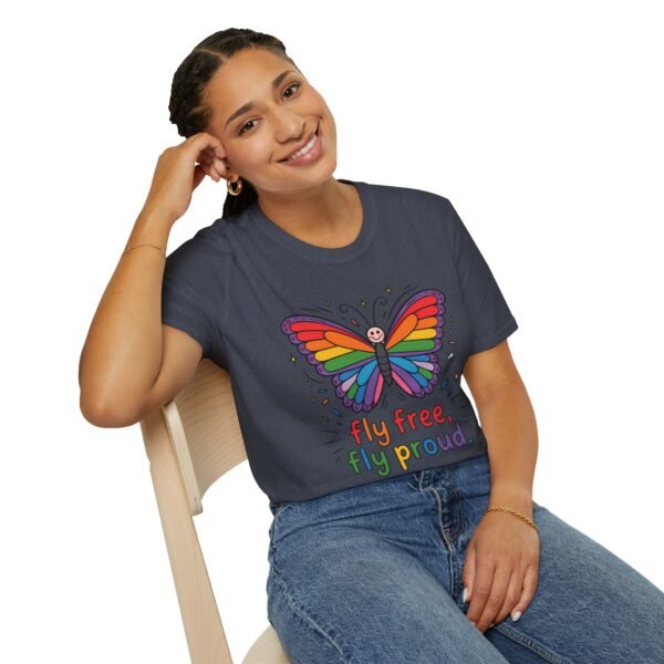 Rainbow Butterfly Pride T-Shirt, LGBTQ+ Gift, Fly Free Fly Proud Tee, Summer Pride Apparel, Unisex Festival Shirt - Image 19