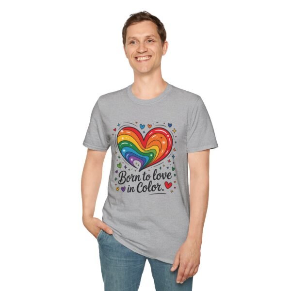 Colorful Heart Graphic T-Shirt, LGBTQ Pride Apparel, Born to Love in Color Tee, Unisex Casual Wear, Gift for Friends - Image 20