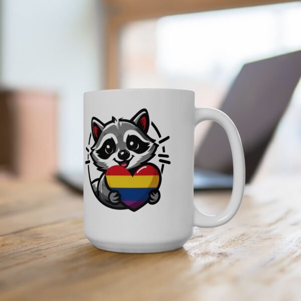 Adorable Raccoon Pride Mug - Cute Animal Coffee Cup for LGBTQ+ Celebration, Gift for Friends, Colorful Ceramic Drinkware - Image 14