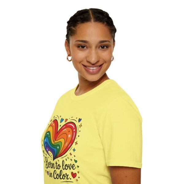 Colorful Heart Graphic T-Shirt, LGBTQ Pride Apparel, Born to Love in Color Tee, Unisex Casual Wear, Gift for Friends - Image 35