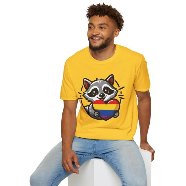 Rainbow Raccoon Pride T-Shirt, LGBTQ+ Apparel, Unisex T-Shirt, Soft Cotton Tee, Gift for Pride Month, Fun LGBTQ Gift - Image 12
