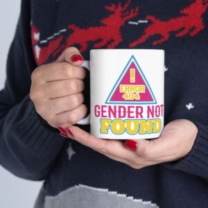 LGBTQ+ Statement Ceramic Mug - "Gender Not Found" Coffee Cup, Pride Gift, Rainbow Mug, Empowerment Drinkware, Supportive Home Decor