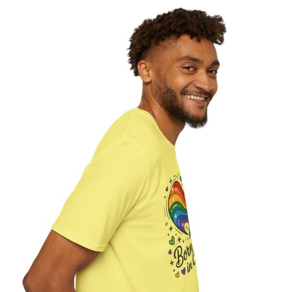 Colorful Heart Graphic T-Shirt, LGBTQ Pride Apparel, Born to Love in Color Tee, Unisex Casual Wear, Gift for Friends - Image 37