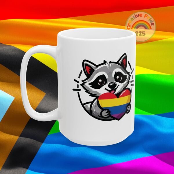 Adorable Raccoon Pride Mug - Cute Animal Coffee Cup for LGBTQ+ Celebration, Gift for Friends, Colorful Ceramic Drinkware - Image 12