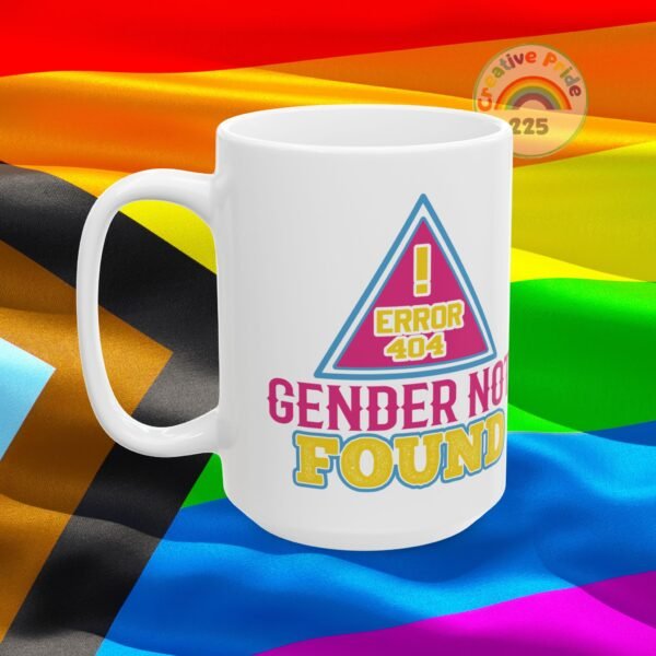 LGBTQ+ Statement Ceramic Mug - "Gender Not Found" Coffee Cup, Pride Gift, Rainbow Mug, Empowerment Drinkware, Supportive Home Decor - Image 9