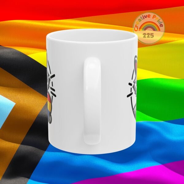 Adorable Raccoon Pride Mug - Cute Animal Coffee Cup for LGBTQ+ Celebration, Gift for Friends, Colorful Ceramic Drinkware - Image 3